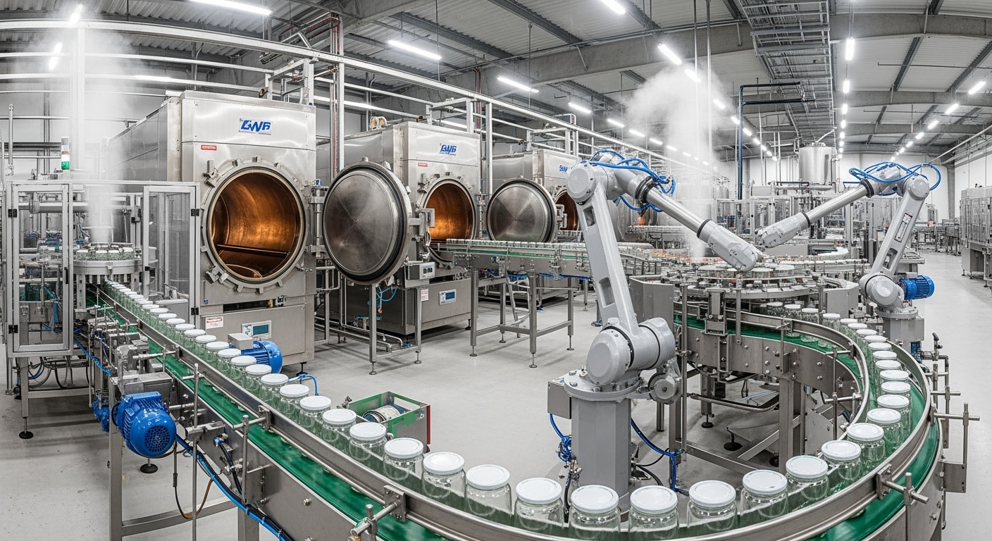 PEUT-ON STÉRILISER UN BOCAL QUI N'A PAS PRIS 5 USINE DE CONSERVERIE MODERNE AVEC AUTOCLAVES INDUSTRIELS ET CHAÎNES DE PRODUCTION AUTOMATISÉES