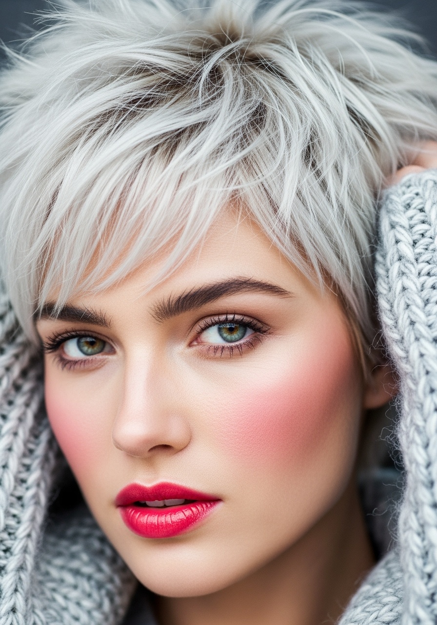 Textured Frosty Pixie Cut