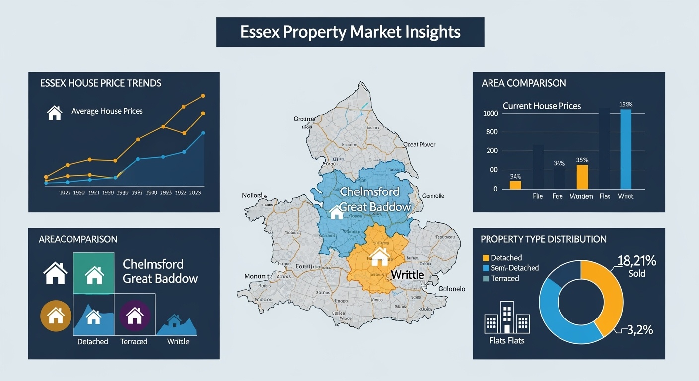 Essex Property Market Data 2025 - Chelmsford, Great Baddow, Writtle Price Analysis