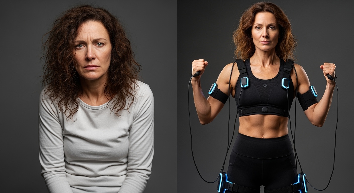 Before and after biohacking transformation