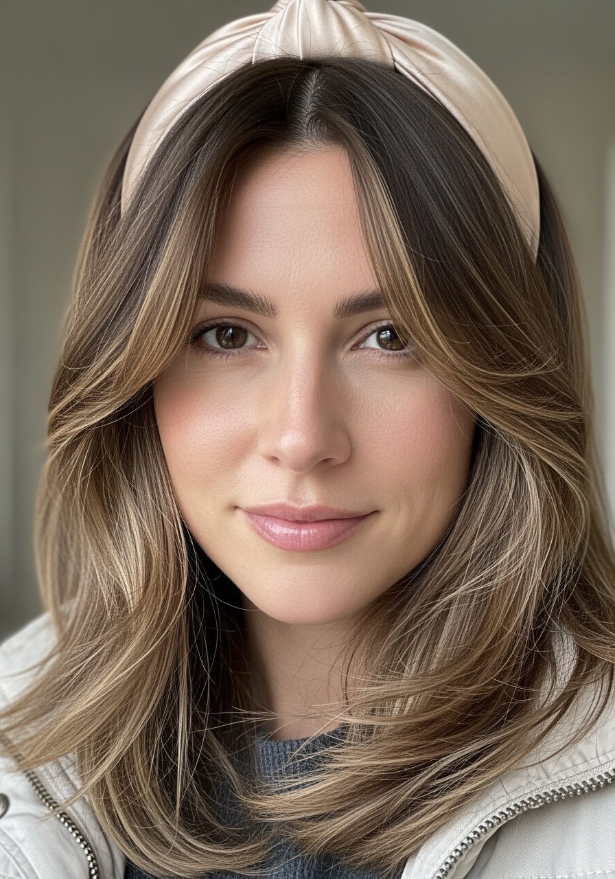 Layered Straight Mid-Length Hair