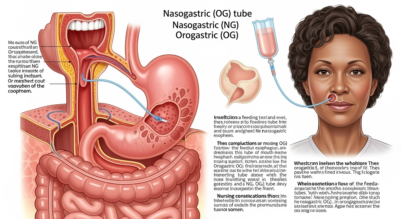 Enteral Feeding Tubes Anatomical Illustration