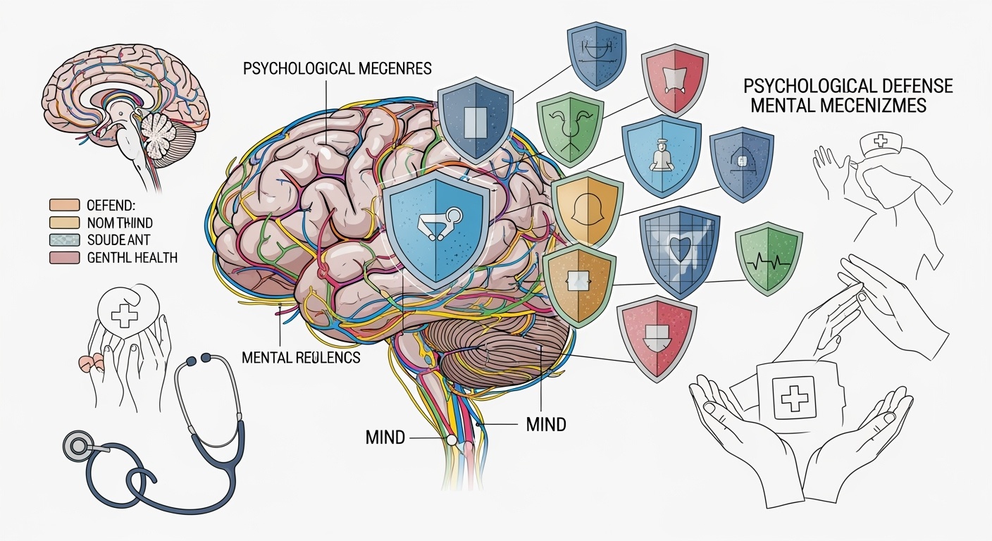 Defense Mechanisms and Neural Pathways Illustration