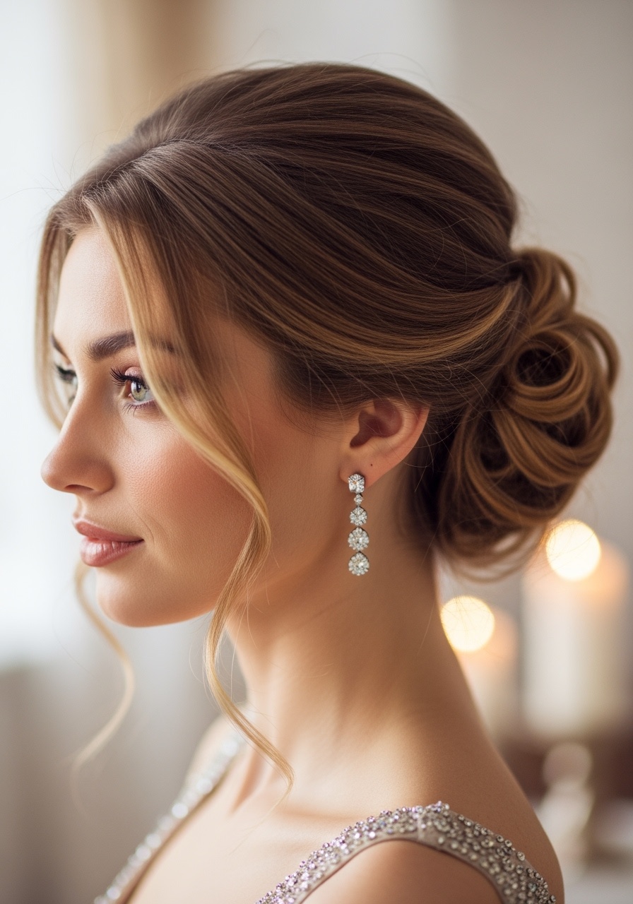 Classic Chignon with Face-Framing Strands
