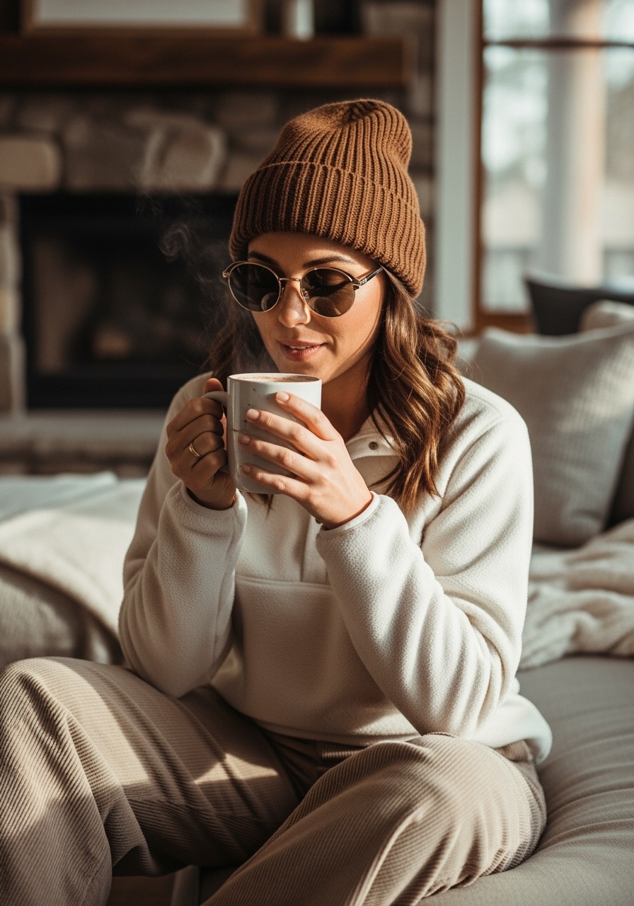 Polar fleece pullover home lounge