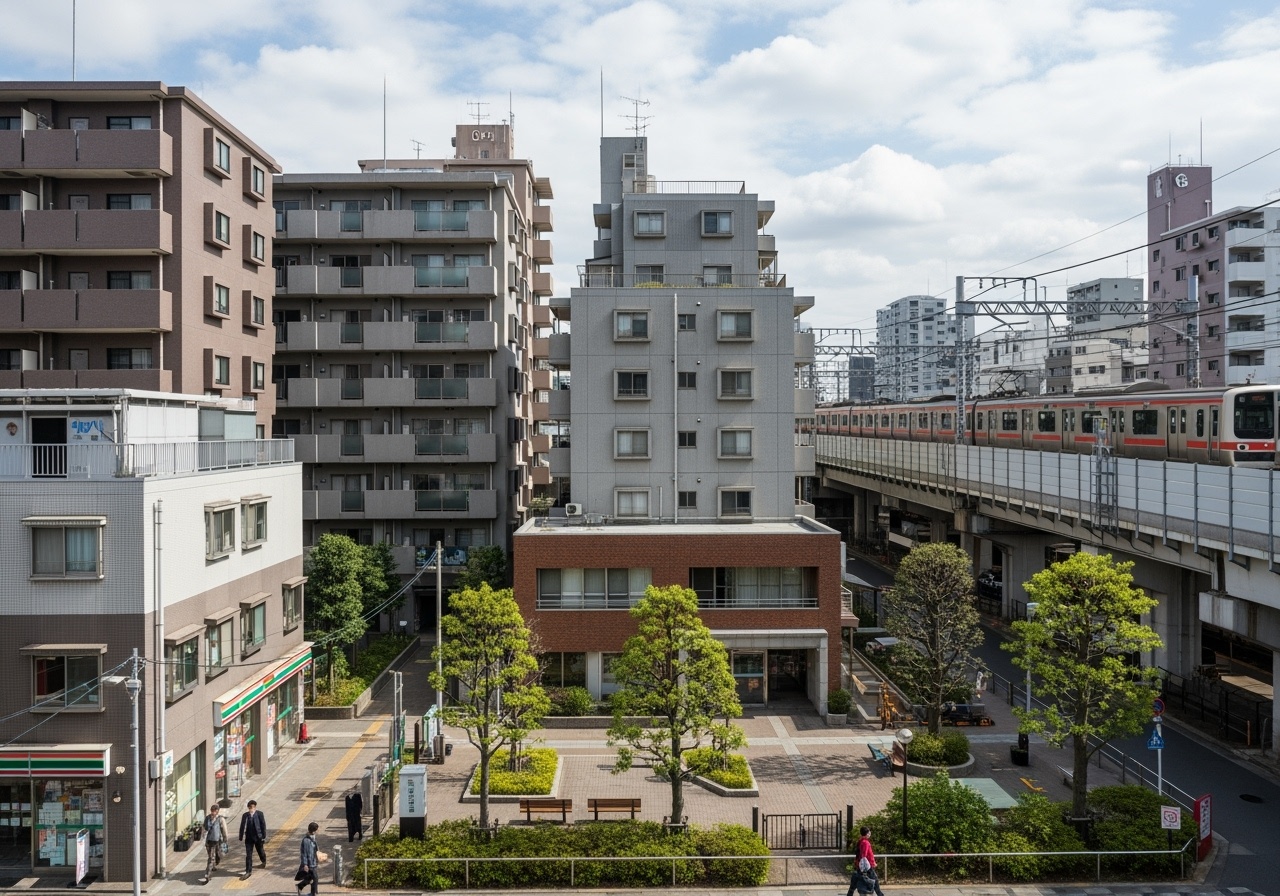 Itabashi ward showing affordable apartment complexes near train lines