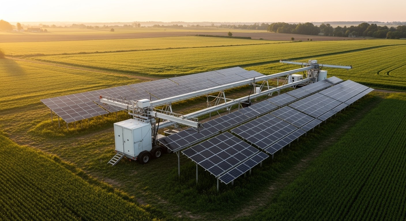 Installation photovoltaïque avec système de tracking dans un environnement agricole