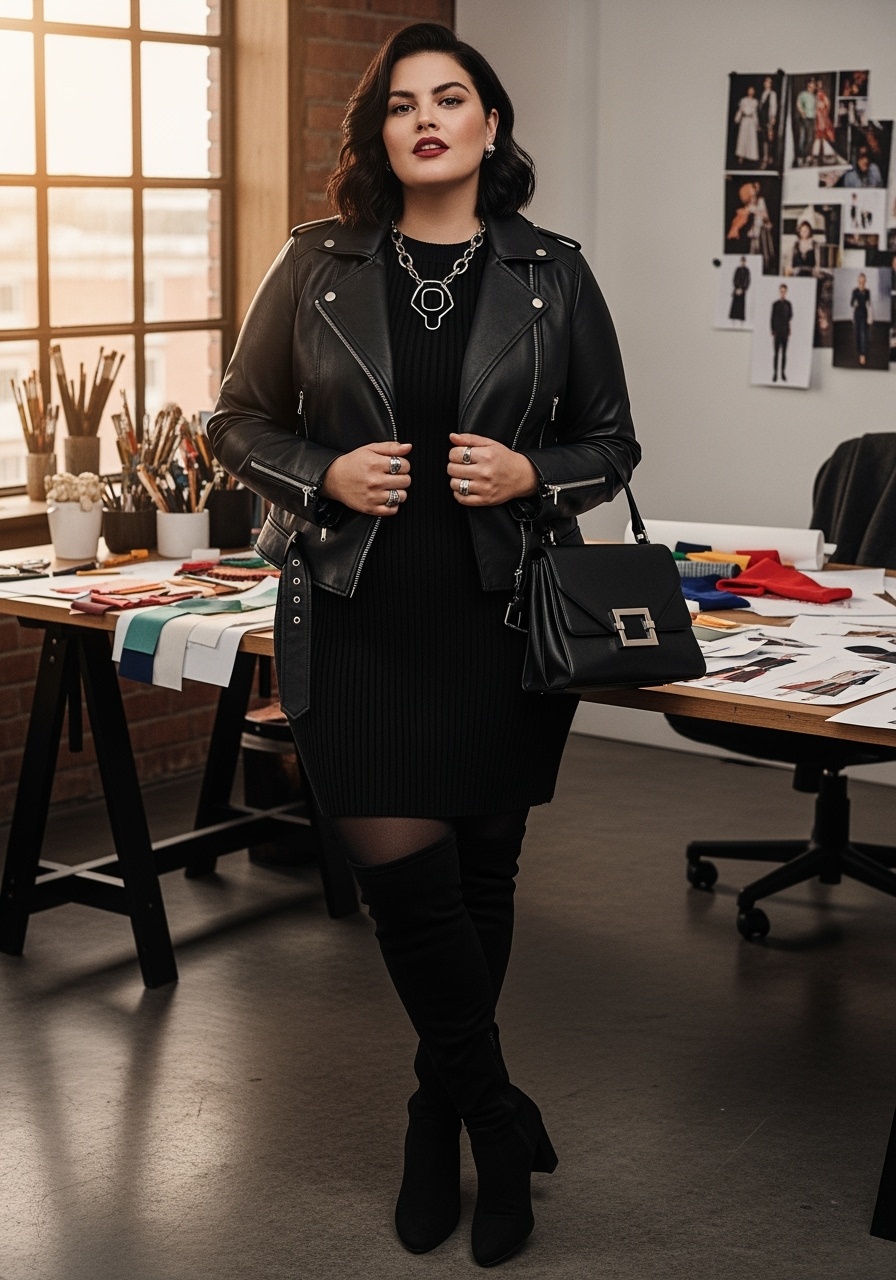 Edgy Leather Moto Sophistication