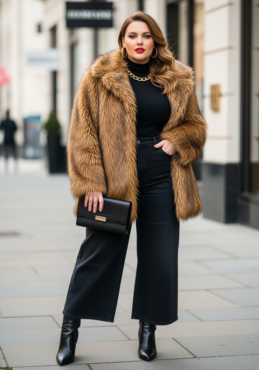 Faux Fur Coat Glamorous Luxury