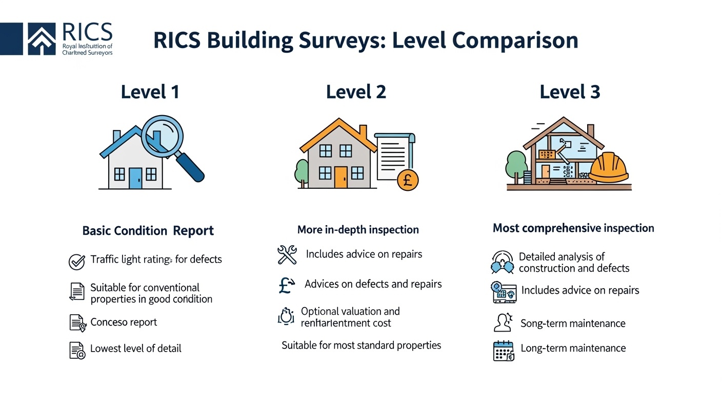 RICS Building Survey Levels Comparison Guide for Essex Property Buyers