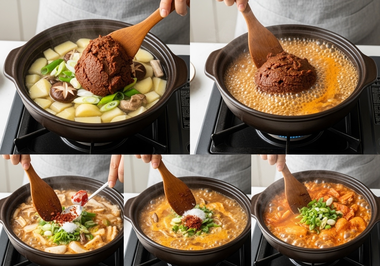 된장찌개 조리 과정