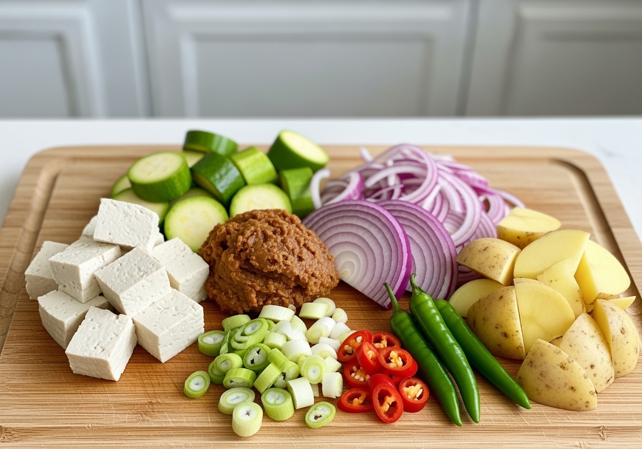 된장찌개 재료들