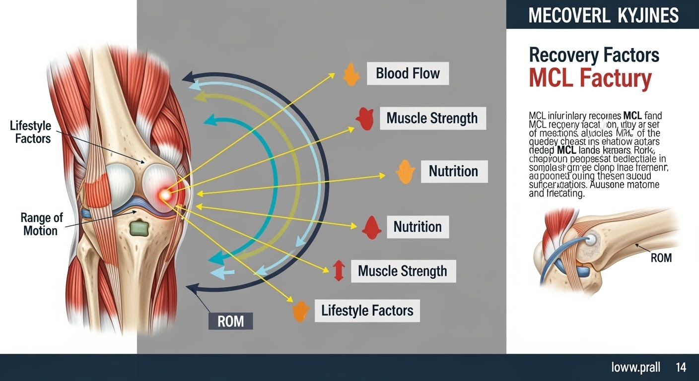 Medical diagram showing MCL recovery factors