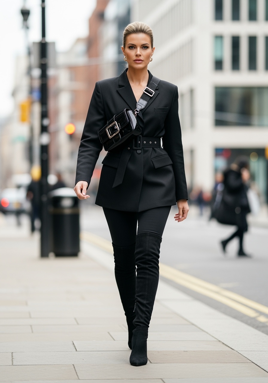 All-black boss energy look
