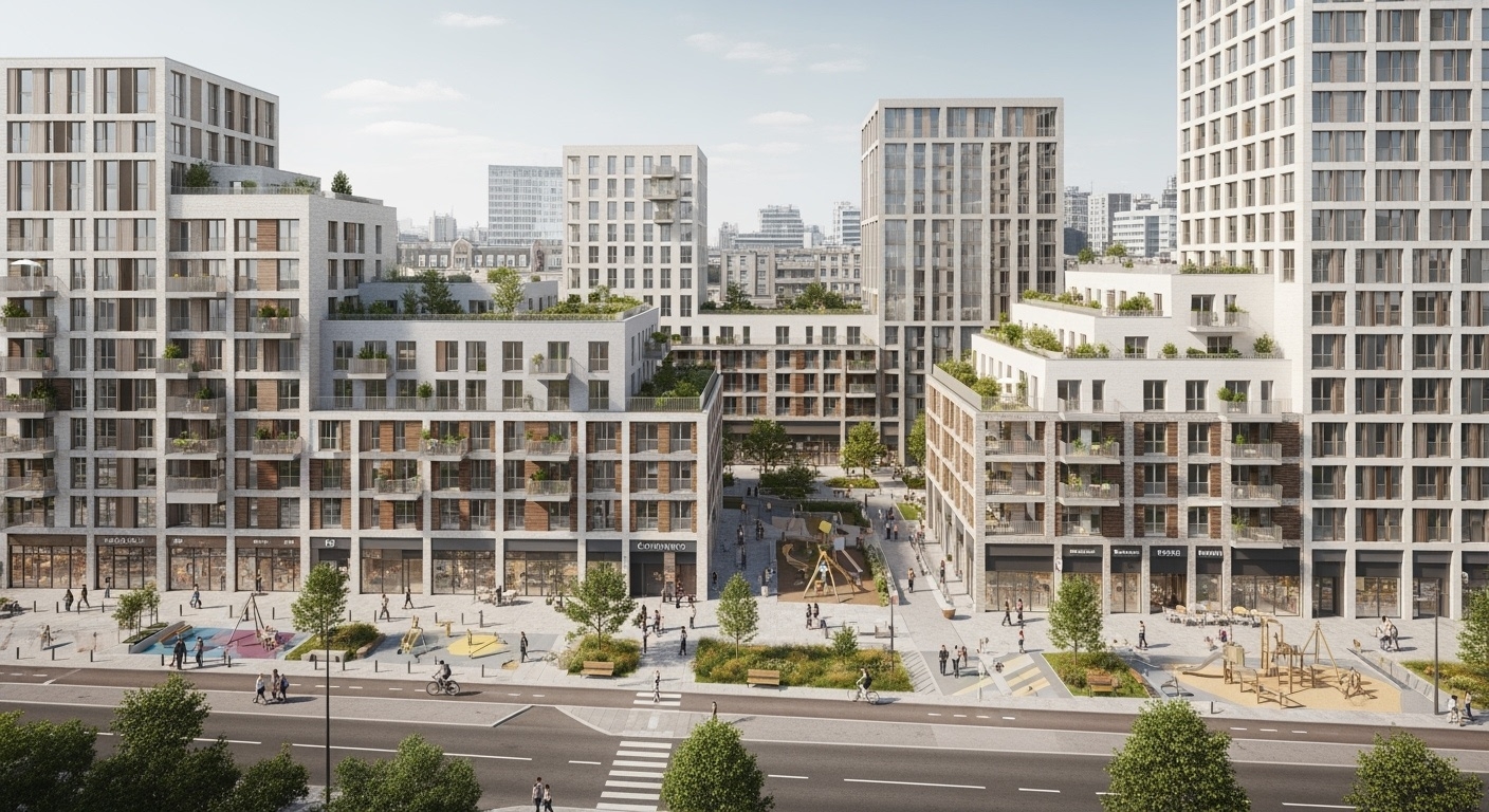 Complexe de logements sociaux HLM moderne