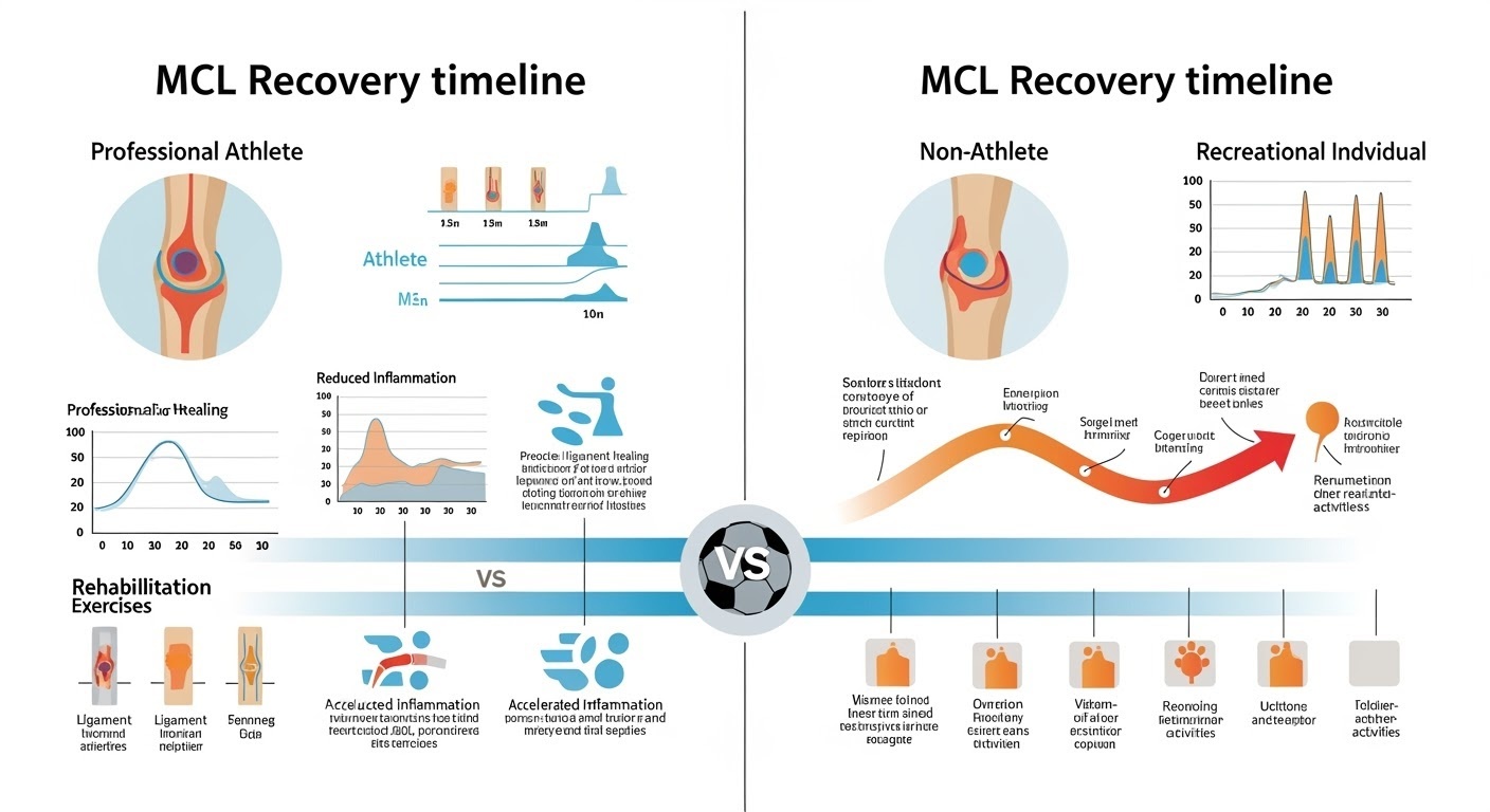 Comparison infographic showing athlete vs non-athlete recovery factors