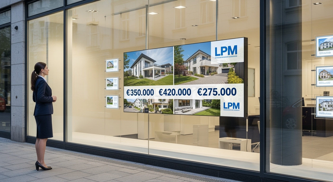 Schaufenster Digital Signage mit Euro Preisen