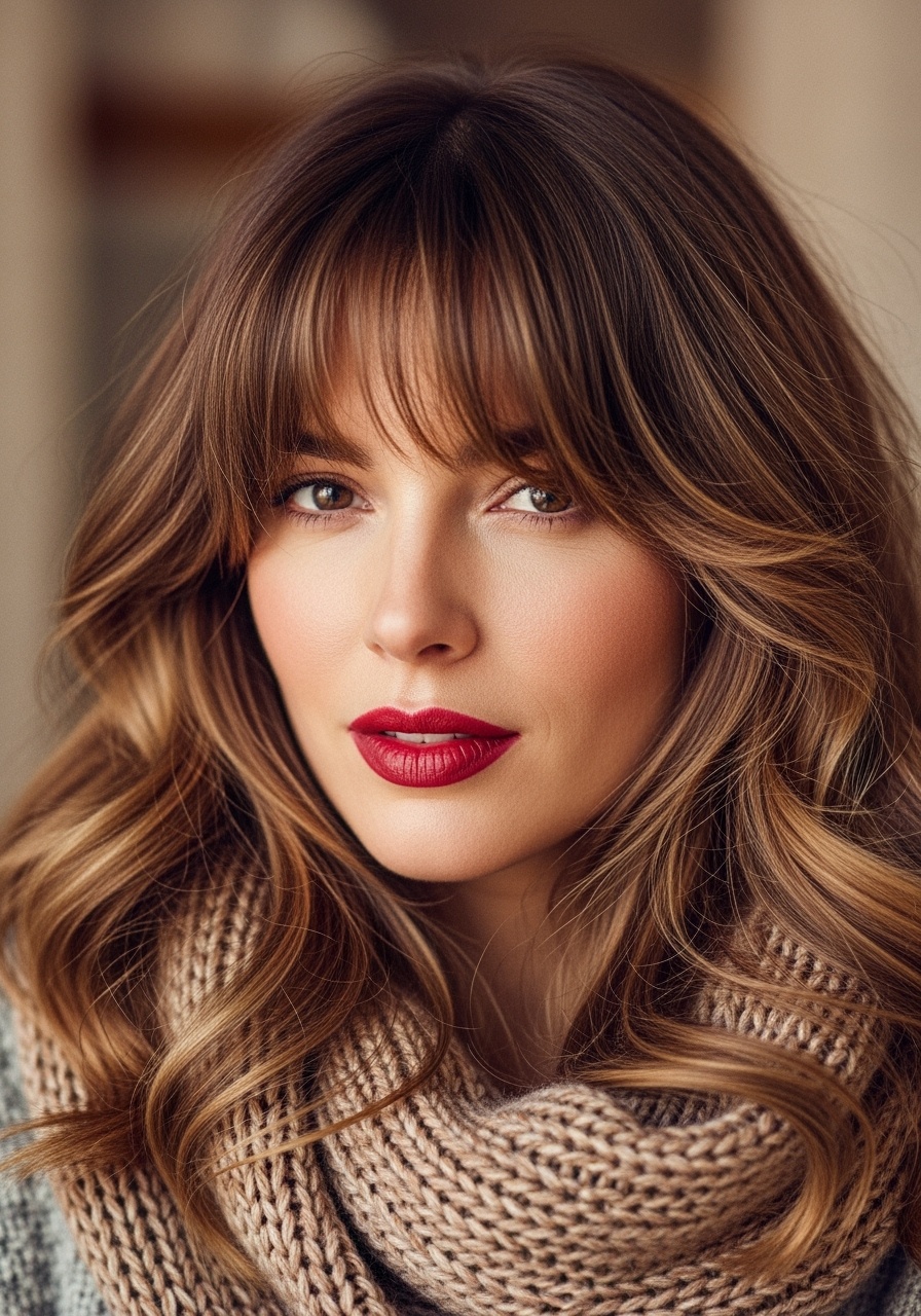 Voluminous Curtain Bangs