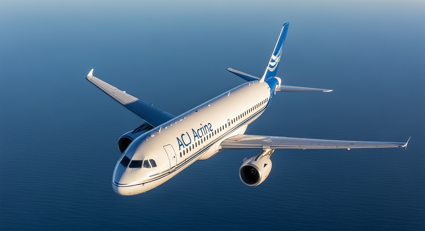 Airbus Corporate Jet ACJ319 in flight – a top choice for ACJ aircraft charter