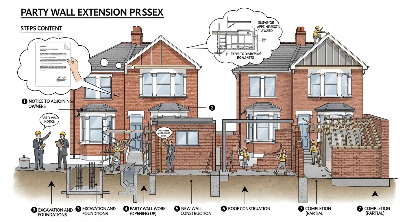 Party Wall Extension Process for Essex Victorian Terraced Houses - Step by Step Guide