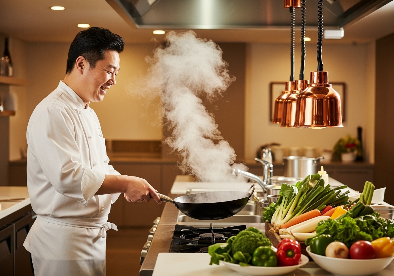 Chef coréen préparant des plats authentiques