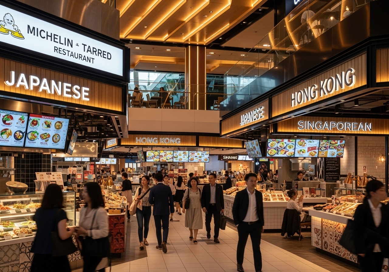 フードコートとレストランエリア