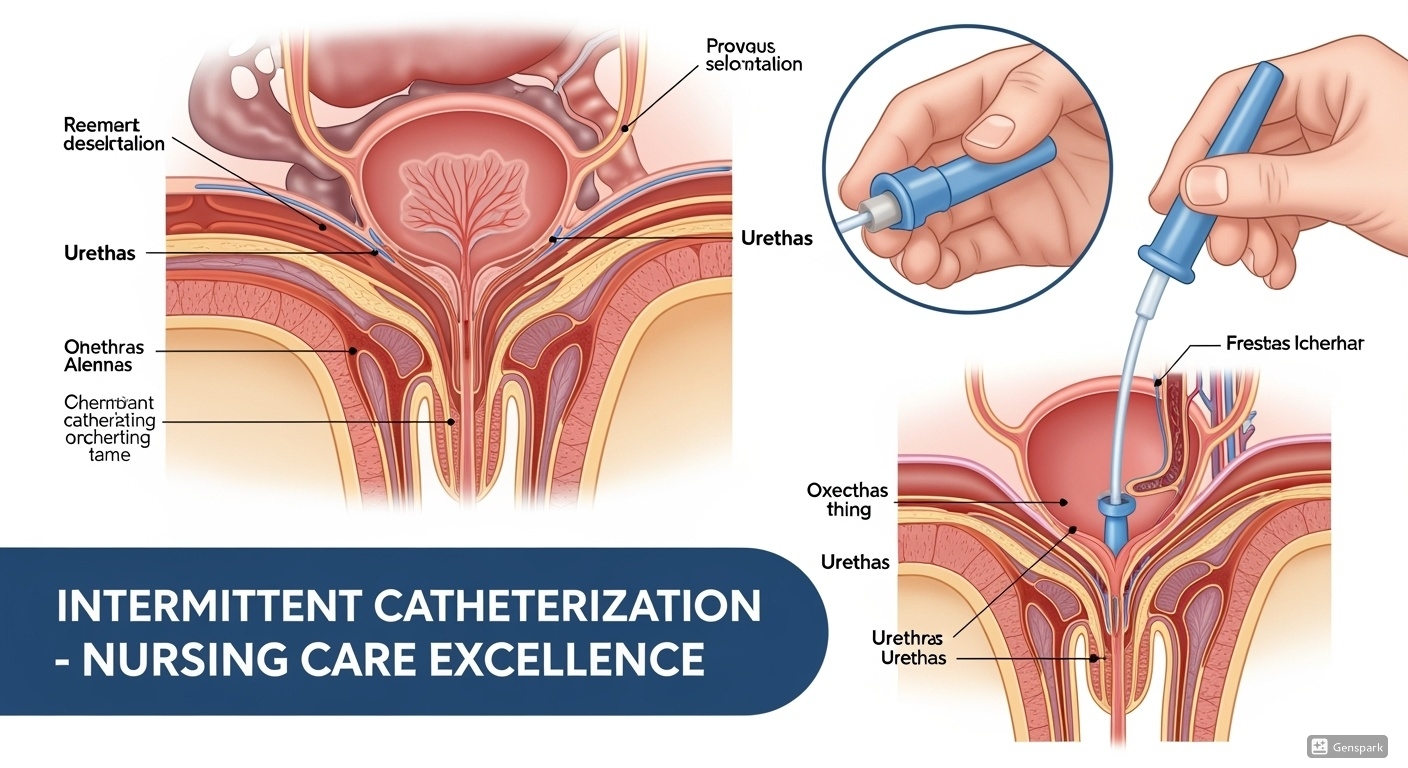 Intermittent Catheterization Educational Diagram