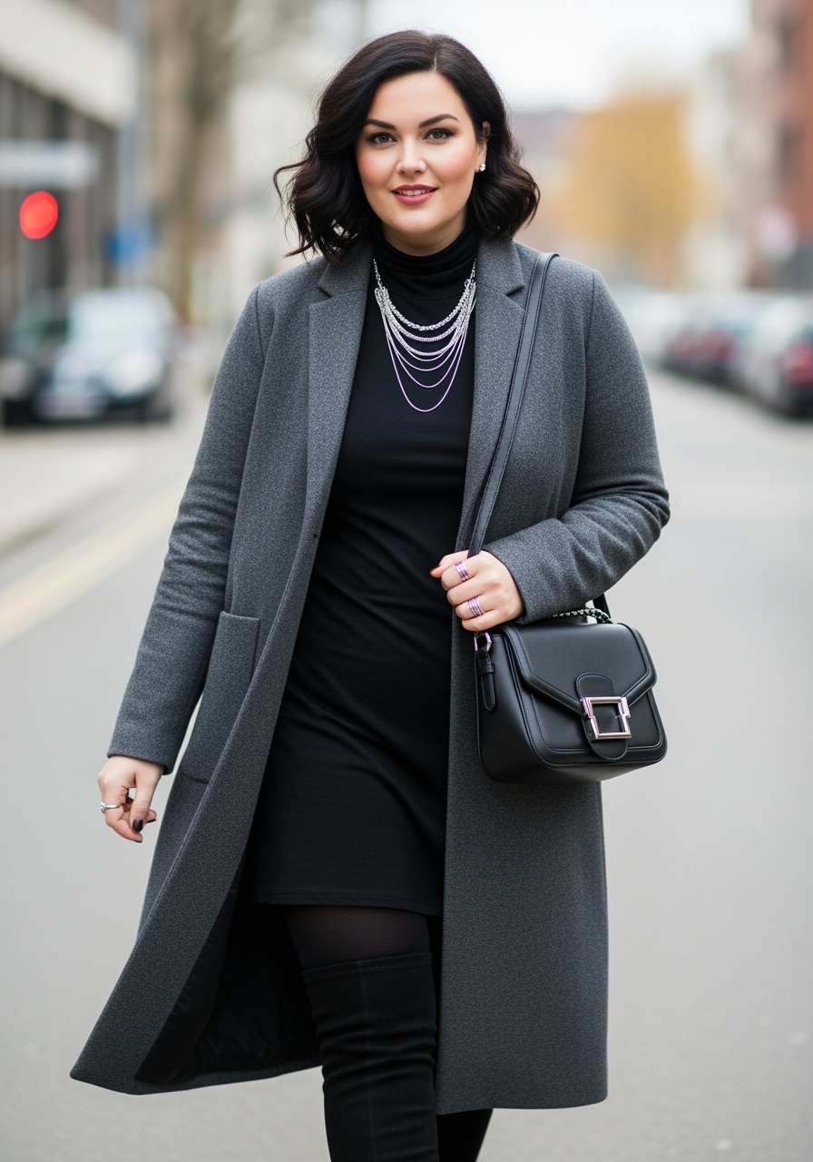Charcoal Cardigan Coat Sophistication