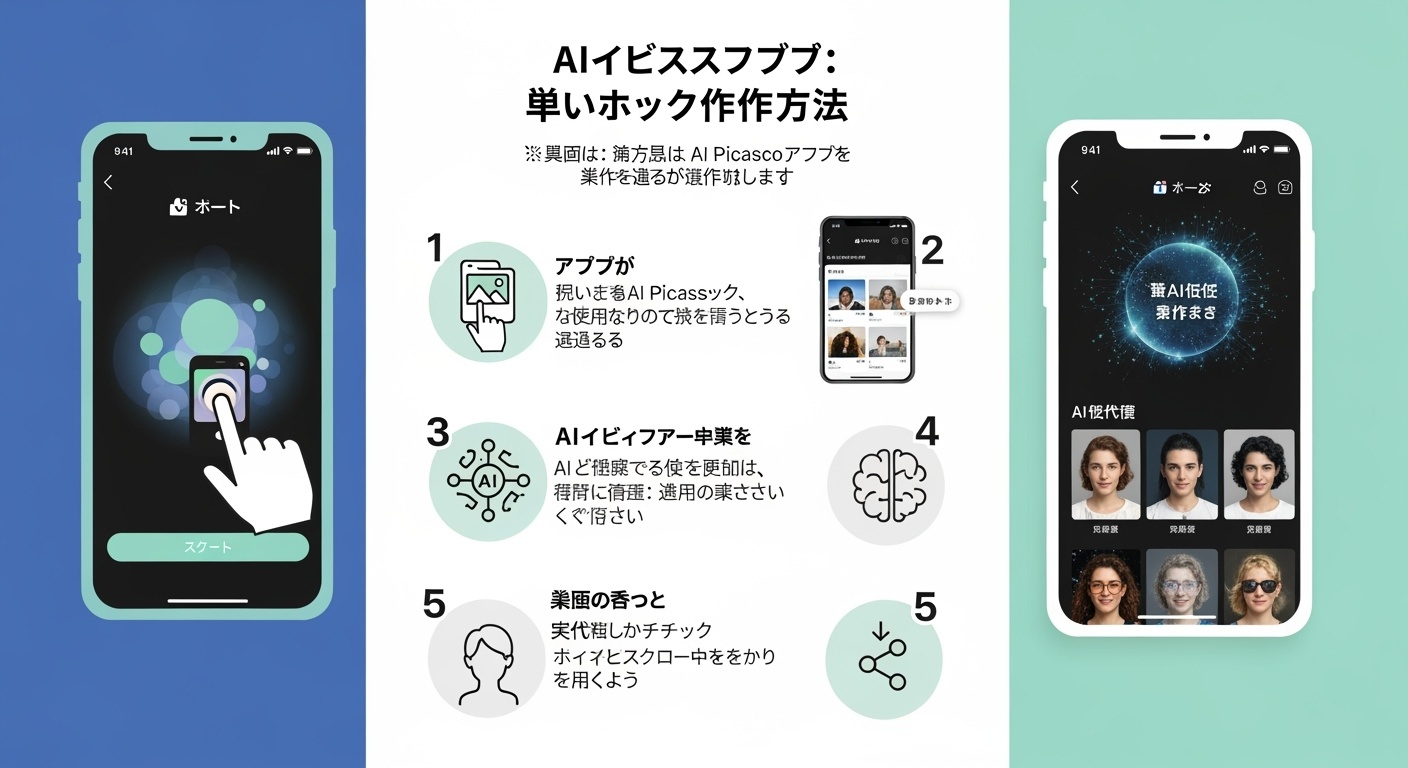 AIピカソ使い方インフォグラフィック