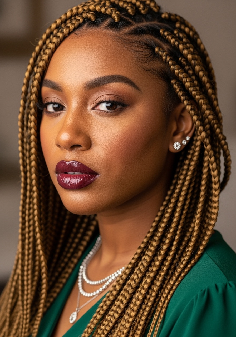 Braids with Caramel Highlights