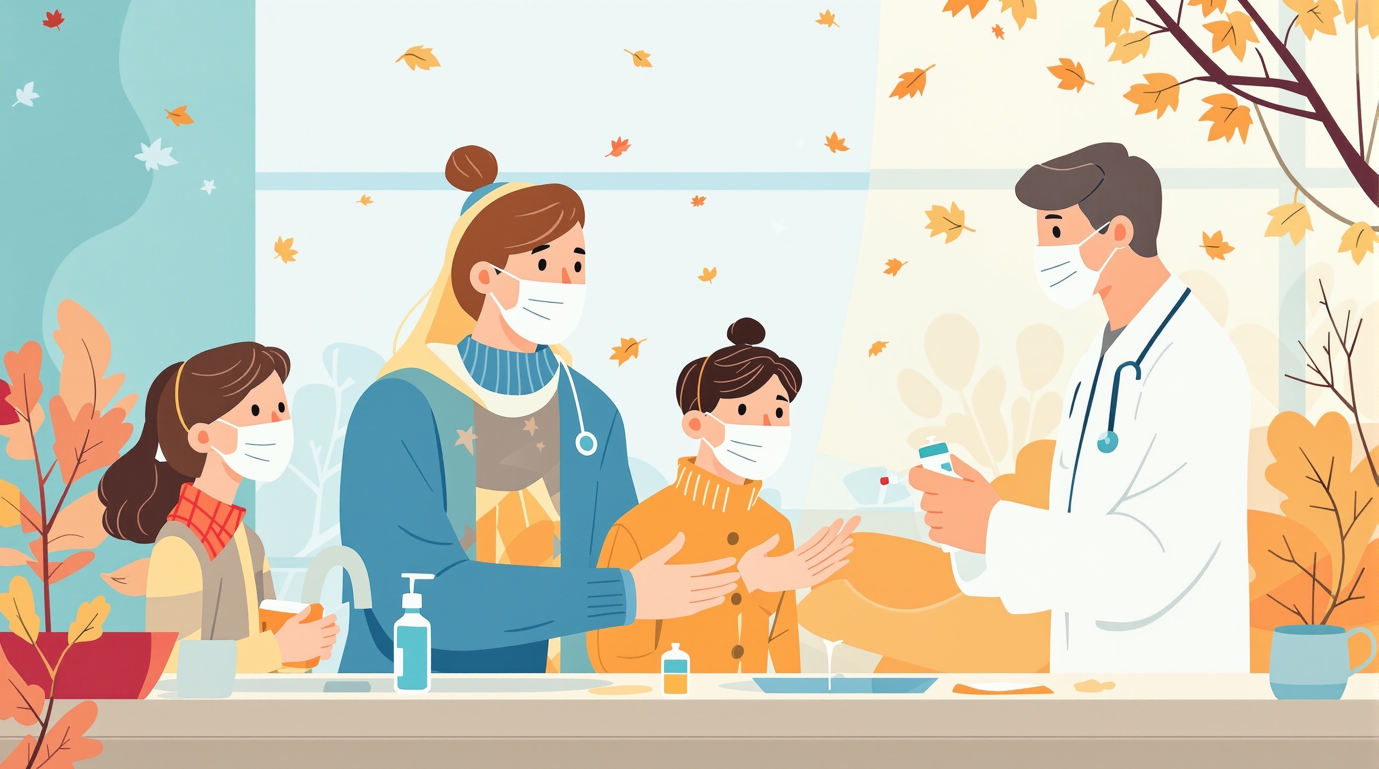 インフルエンザ予防対策のイメージ