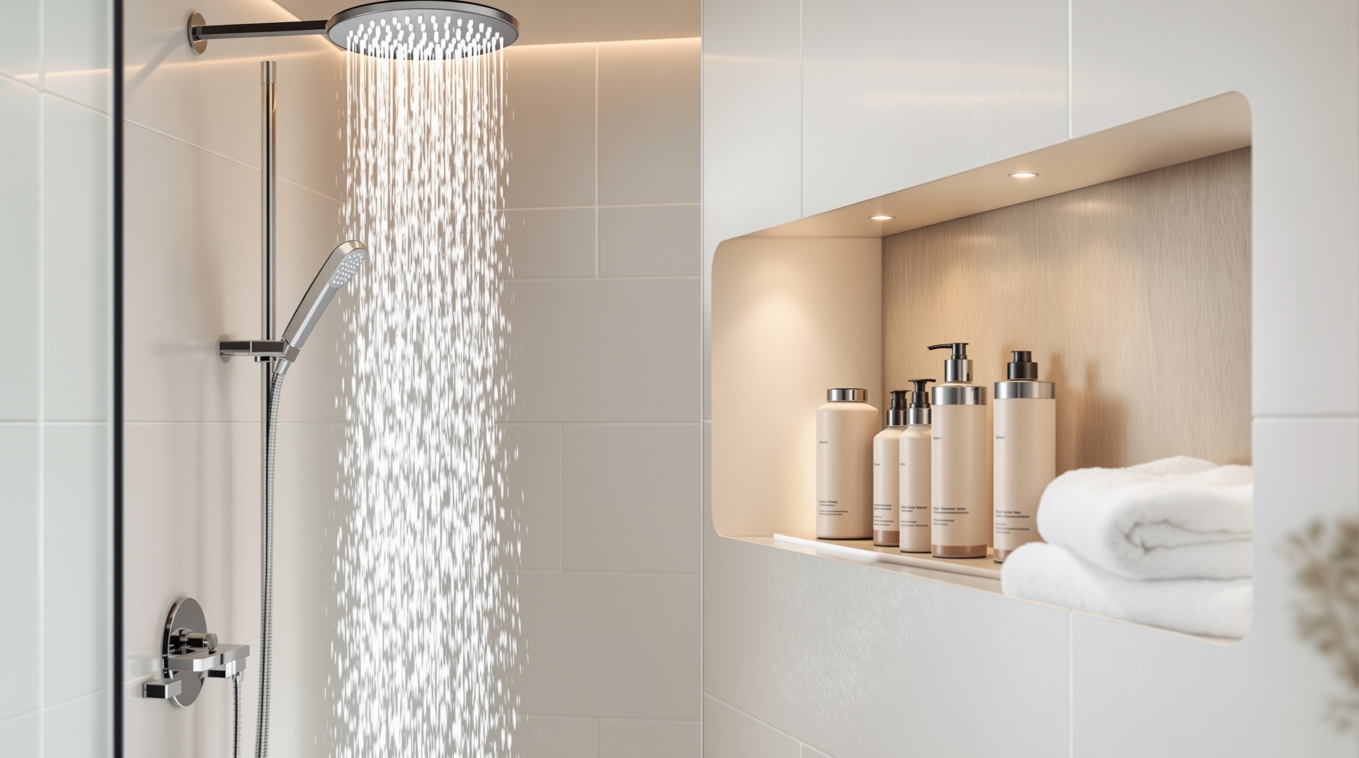 モダンなバスルームとケア用品