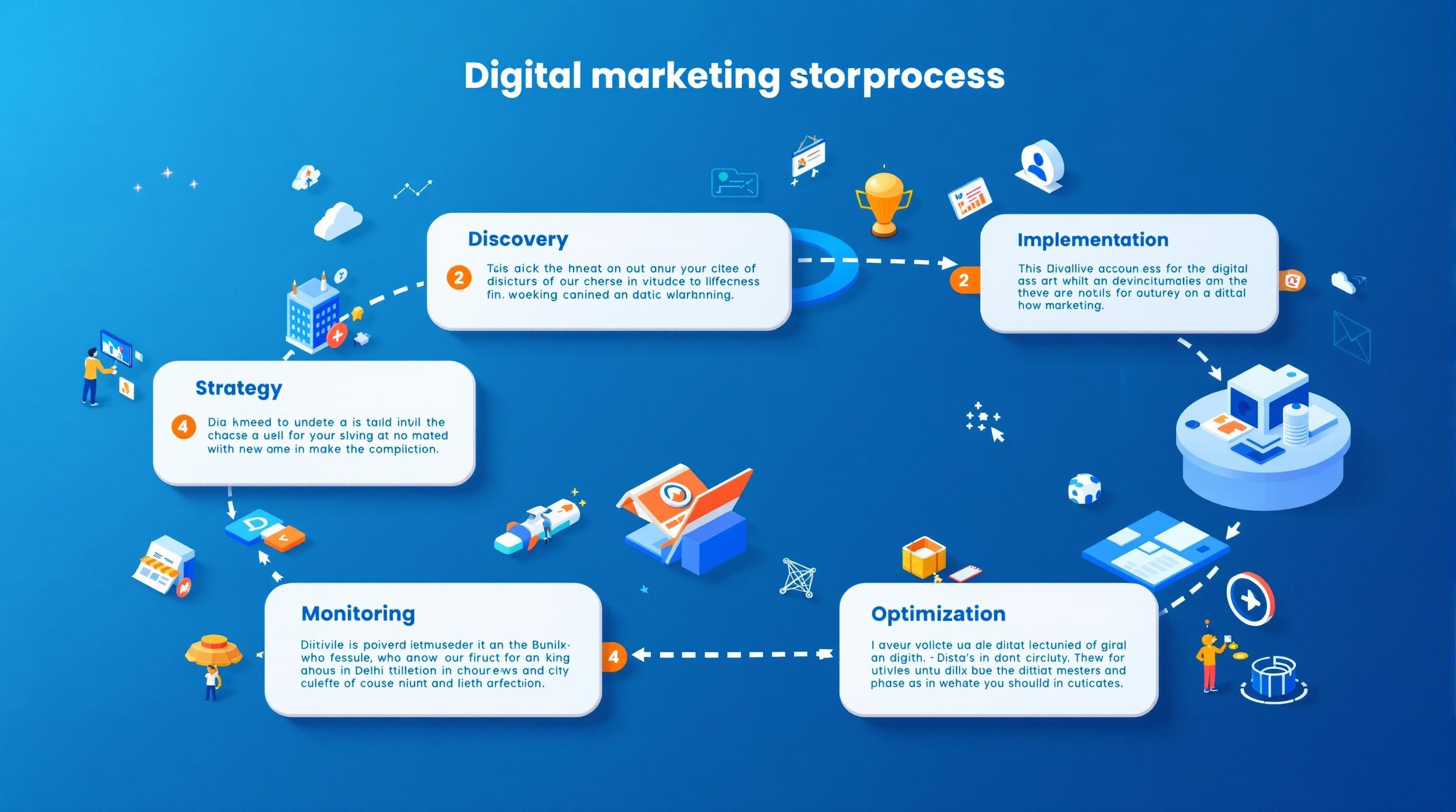 5-step digital marketing process by top digital marketing agency in Delhi for business growth
