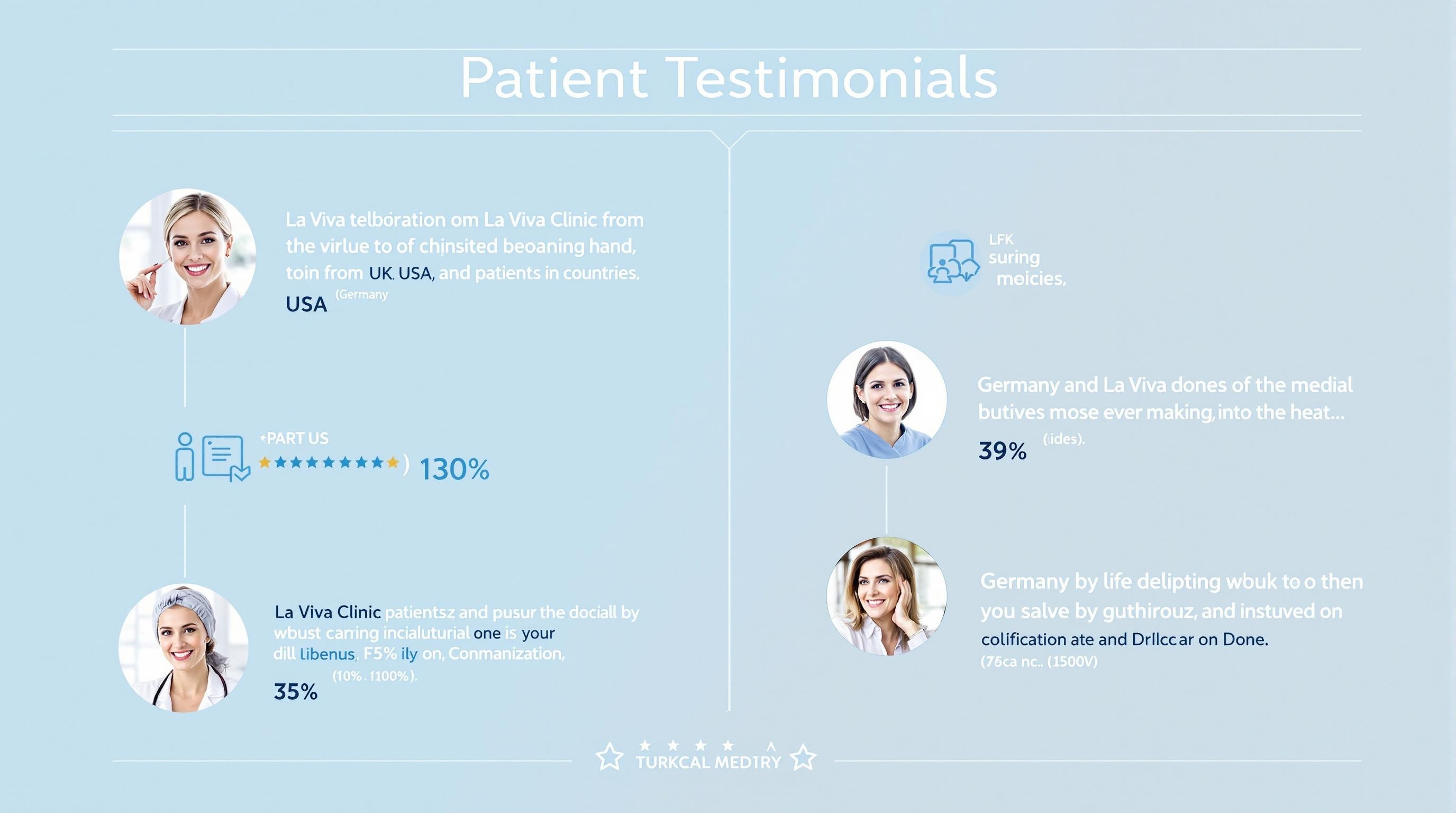 Patient testimonials for La Viva Clinic in Turkey