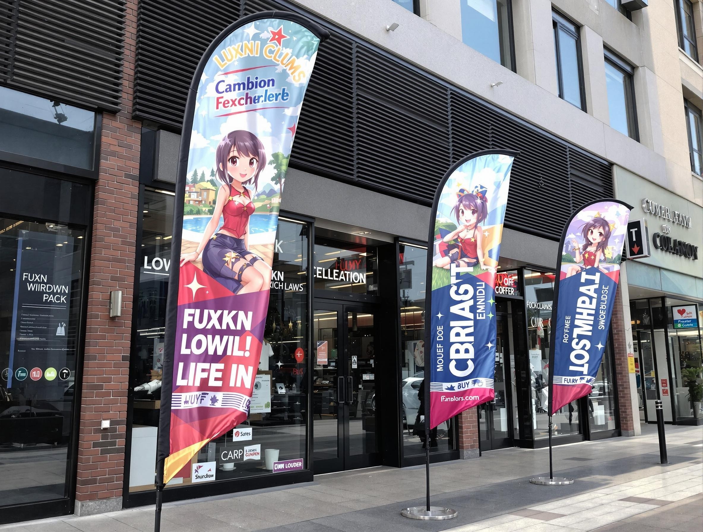 Business retail storefront feather flags