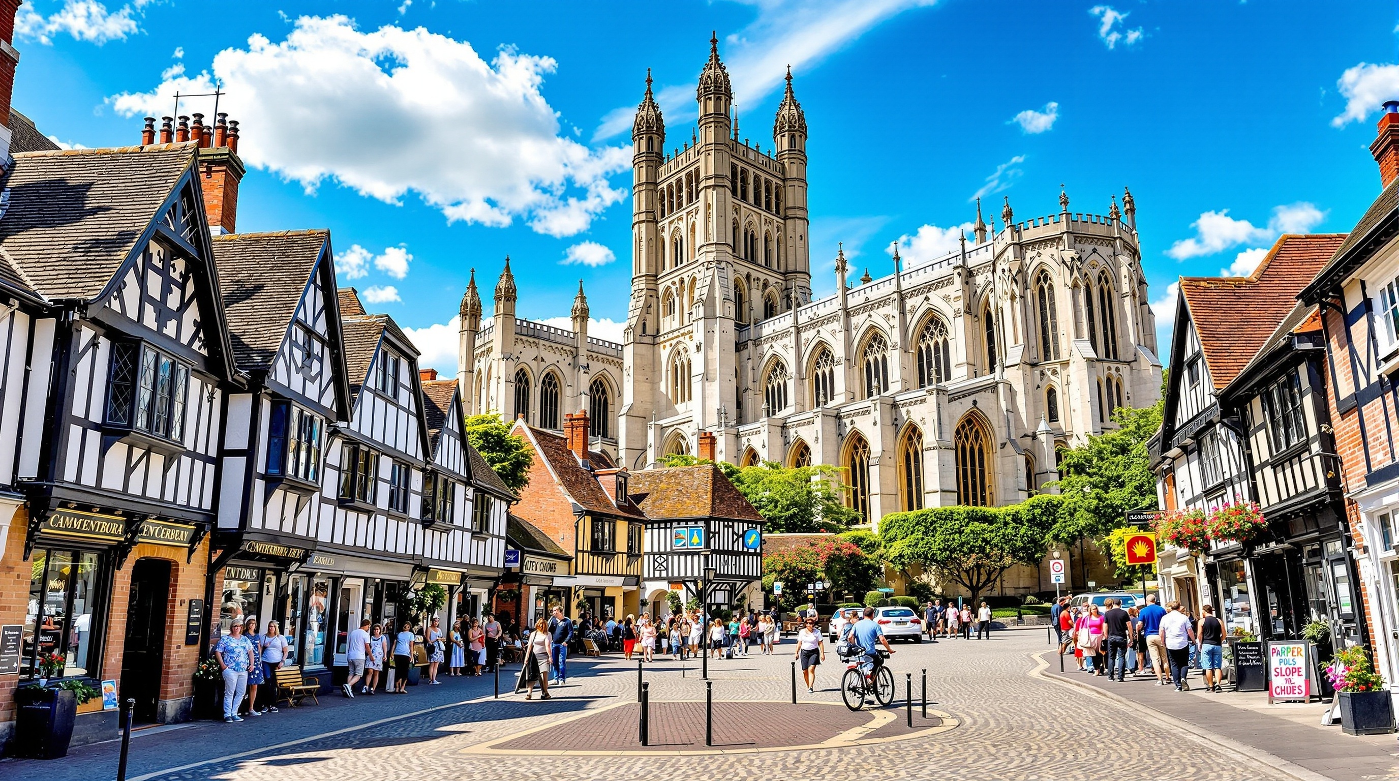 Canterbury Cathedral and historic streets Kent