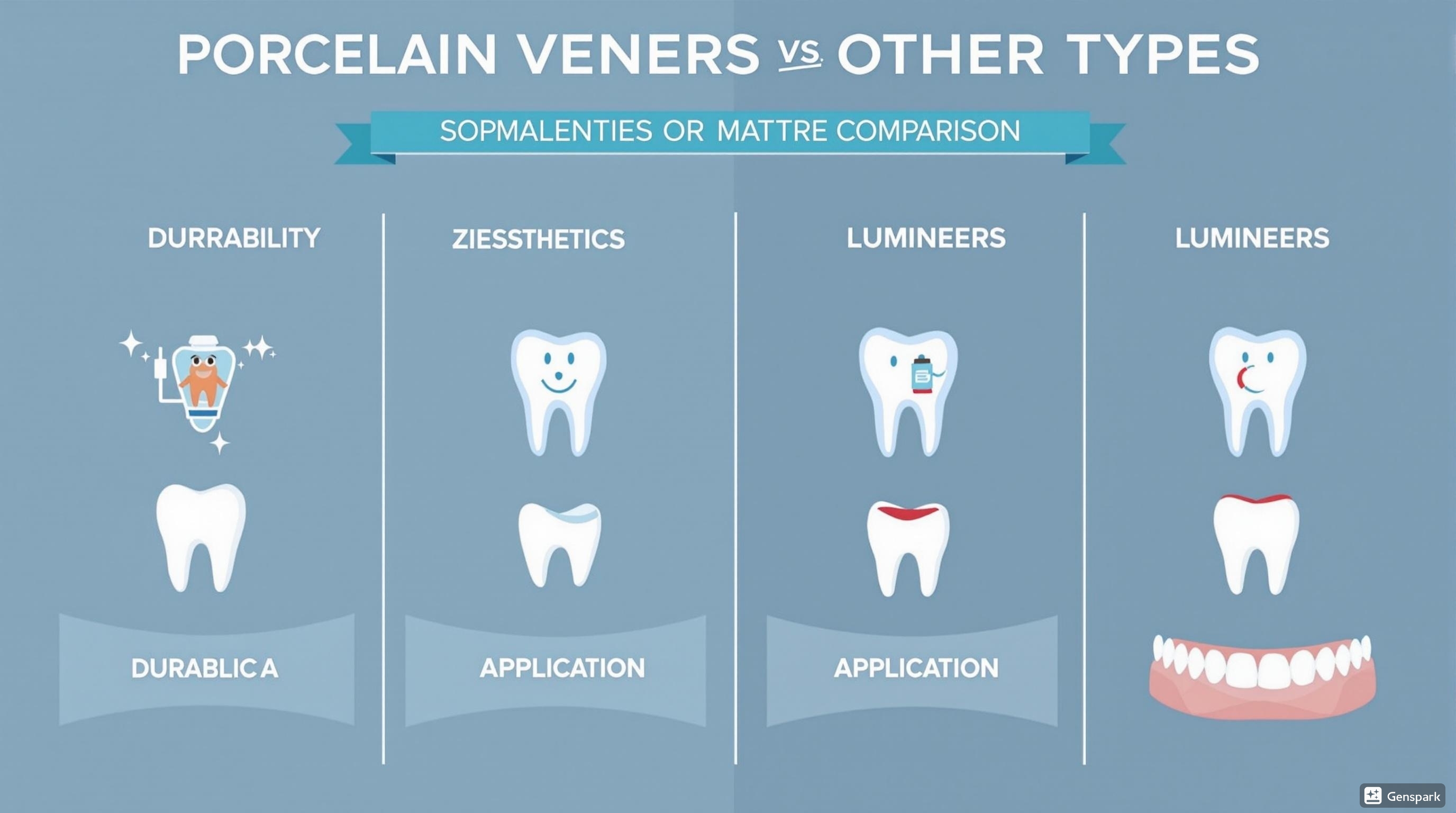 Porcelain veneers vs other types comparison
