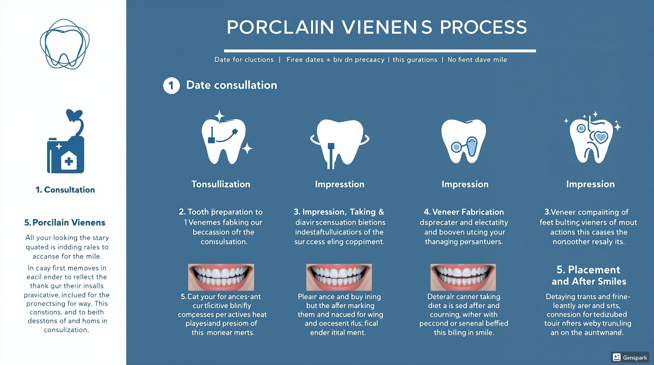 Porcelain veneers process infographic