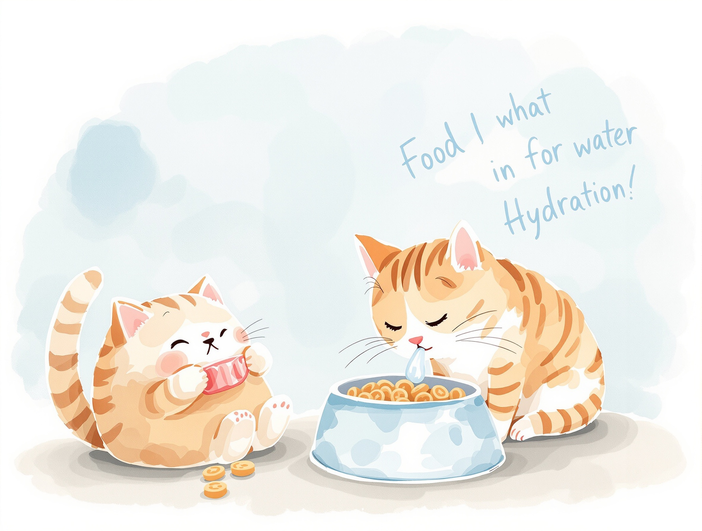 水分補給する猫