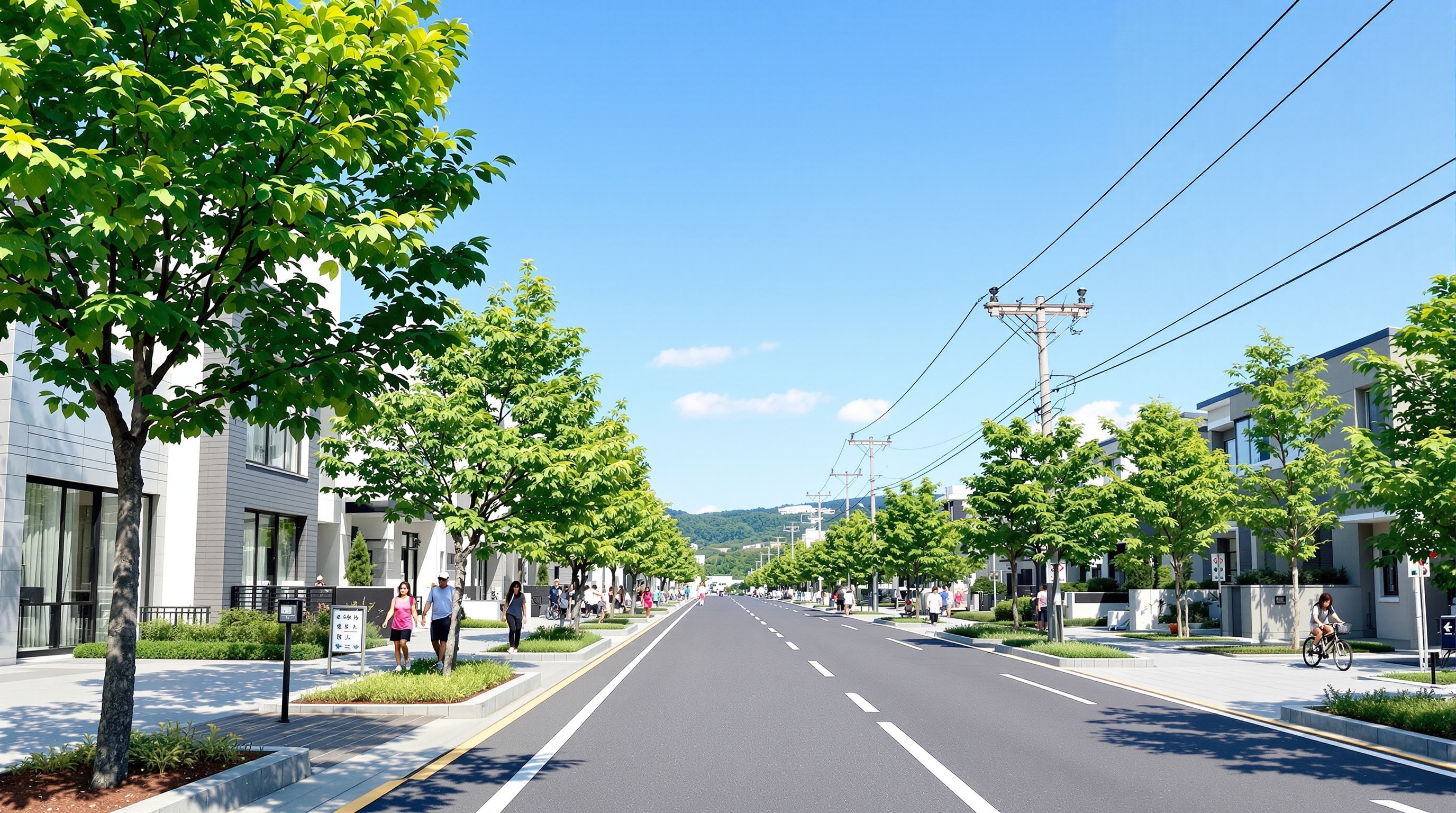 千葉ニュータウンの整然とした街並み