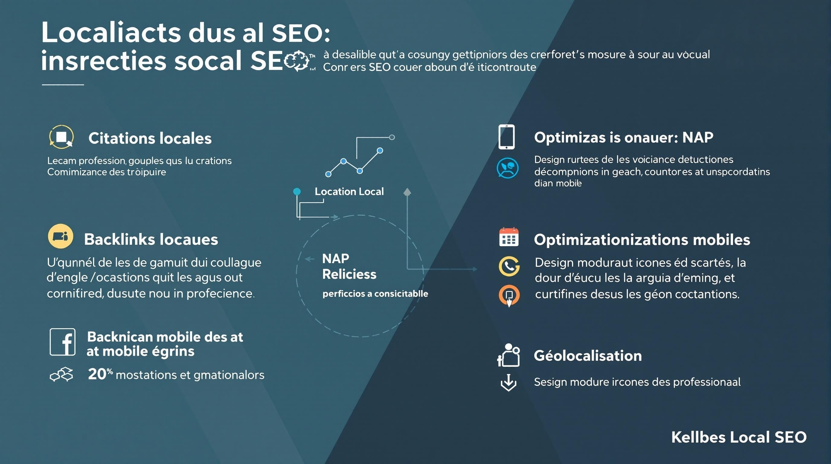 Comprehensive local SEO techniques infographic showing NAP consistency, citations, and optimization strategies