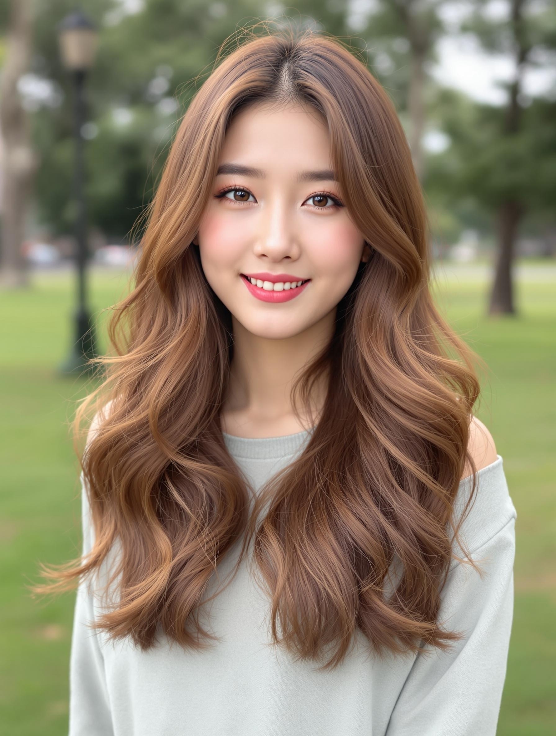 긴 레이어드 헤어스타일
