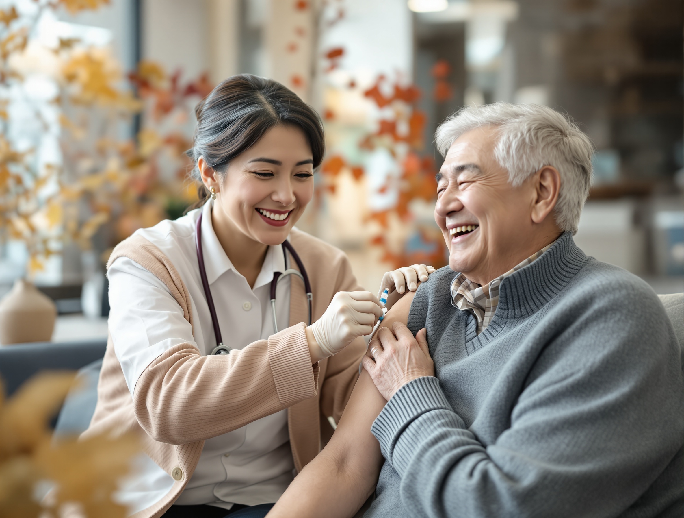 インフルエンザワクチン接種の様子