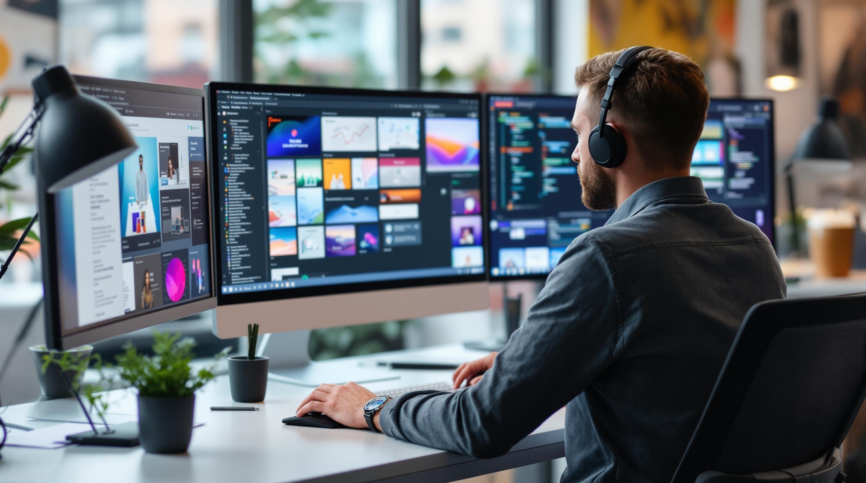 Professioneller Webdesigner bei der Arbeit an modernen Websites in Bad Münder