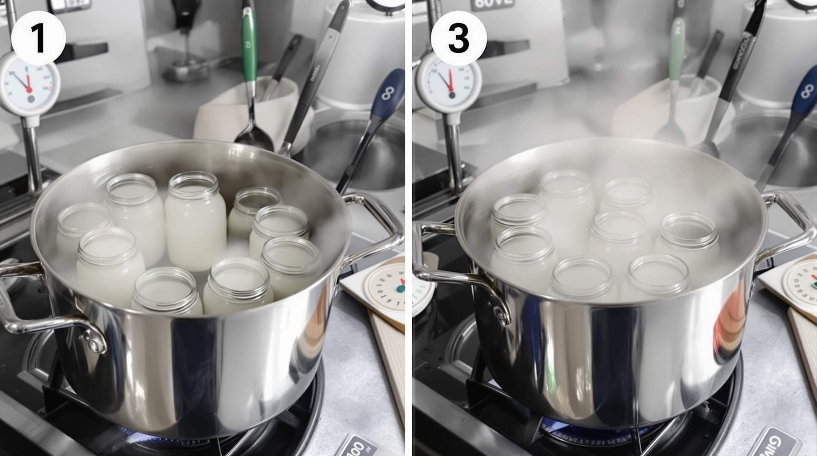 PROCESSUS DE STÉRILISATION À L'EAU BOUILLANTE ÉTAPE PAR ÉTAPE