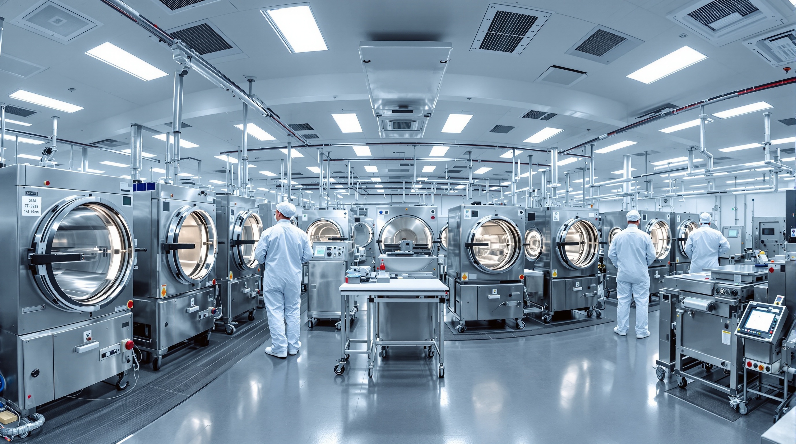 SALLE BLANCHE PHARMACEUTIQUE AVEC AUTOCLAVES
