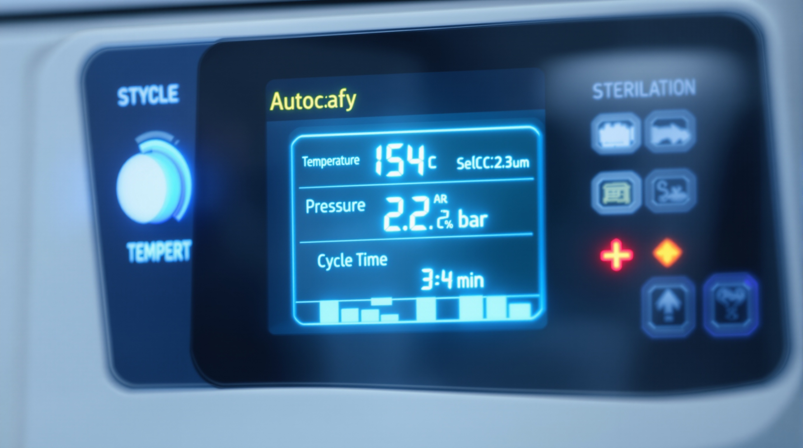 LE CYCLE DE STERILISATION COURT 2 PANNEAU DE CONTRÔLE D'AUTOCLAVE MODERNE