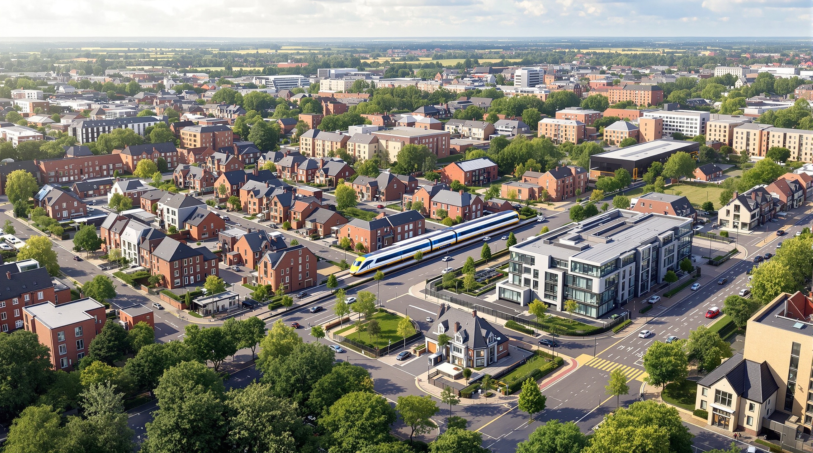 Ashford modern developments and town center Kent