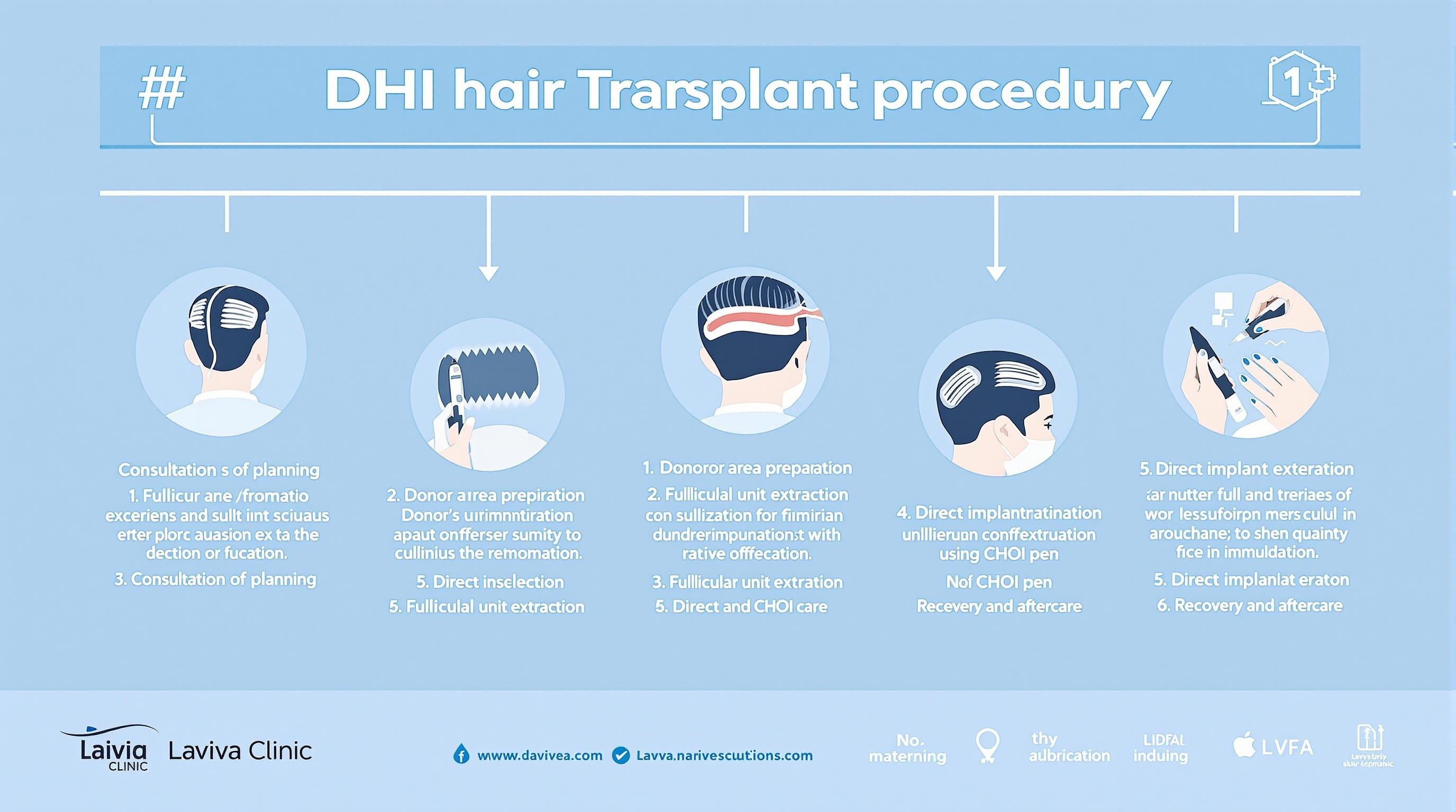 DHI Hair Transplant Procedure Steps