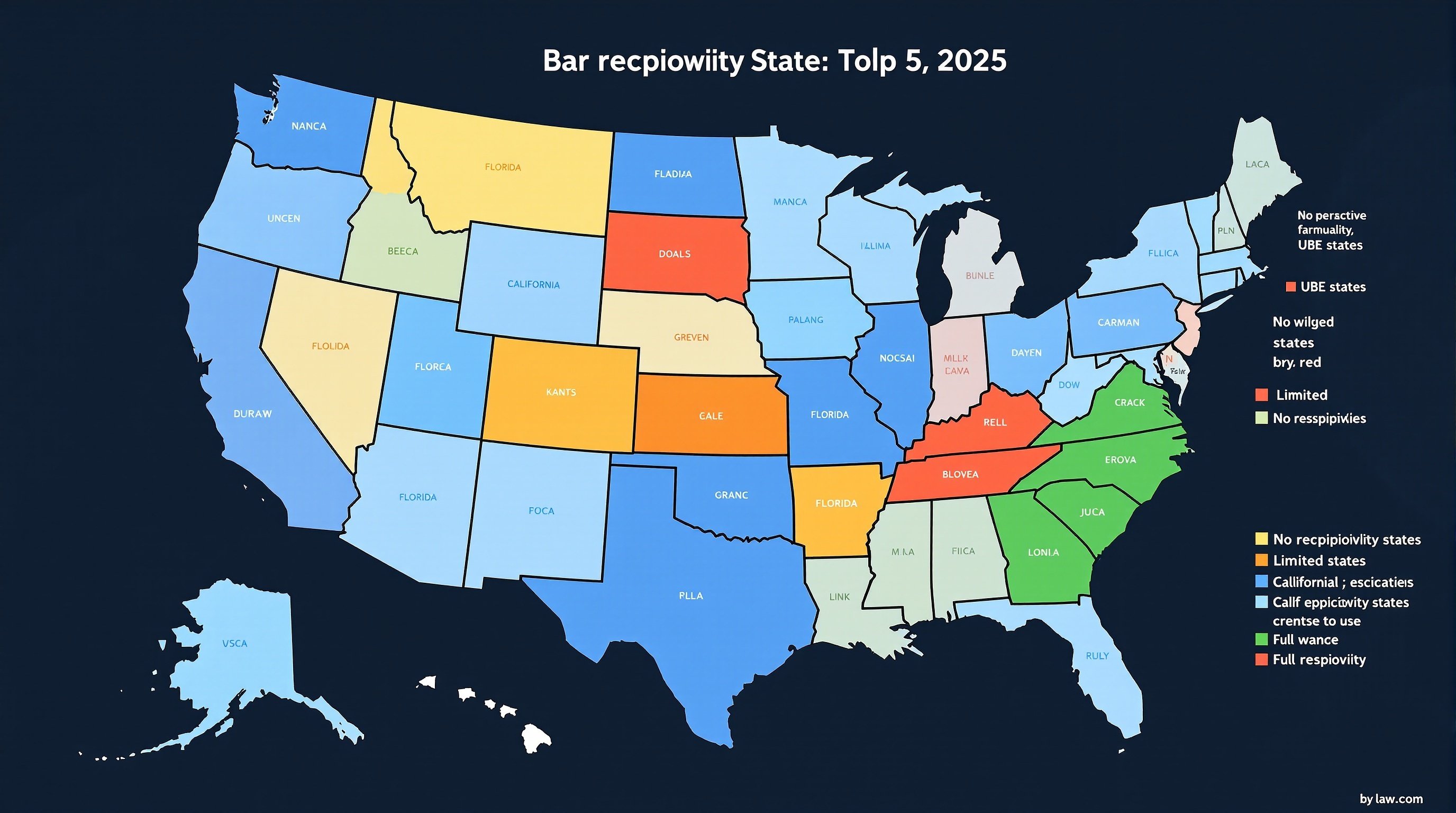 US Map Showing No-Reciprocity States